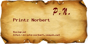 Printz Norbert névjegykártya