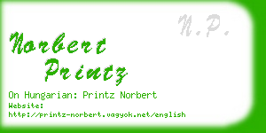 norbert printz business card